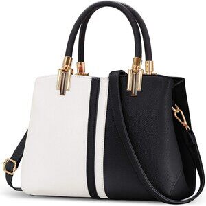 Top Handle Stitching Handbag for Women and Girls Tote Satchel Shoulder Bag